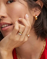 Davie Pearl 18k Gold Vermeil Band Ring Freshwater Cultured