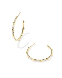 0.55 ct Lab Grown White Diamond Astrid 14k Yellow Gold Hoops 