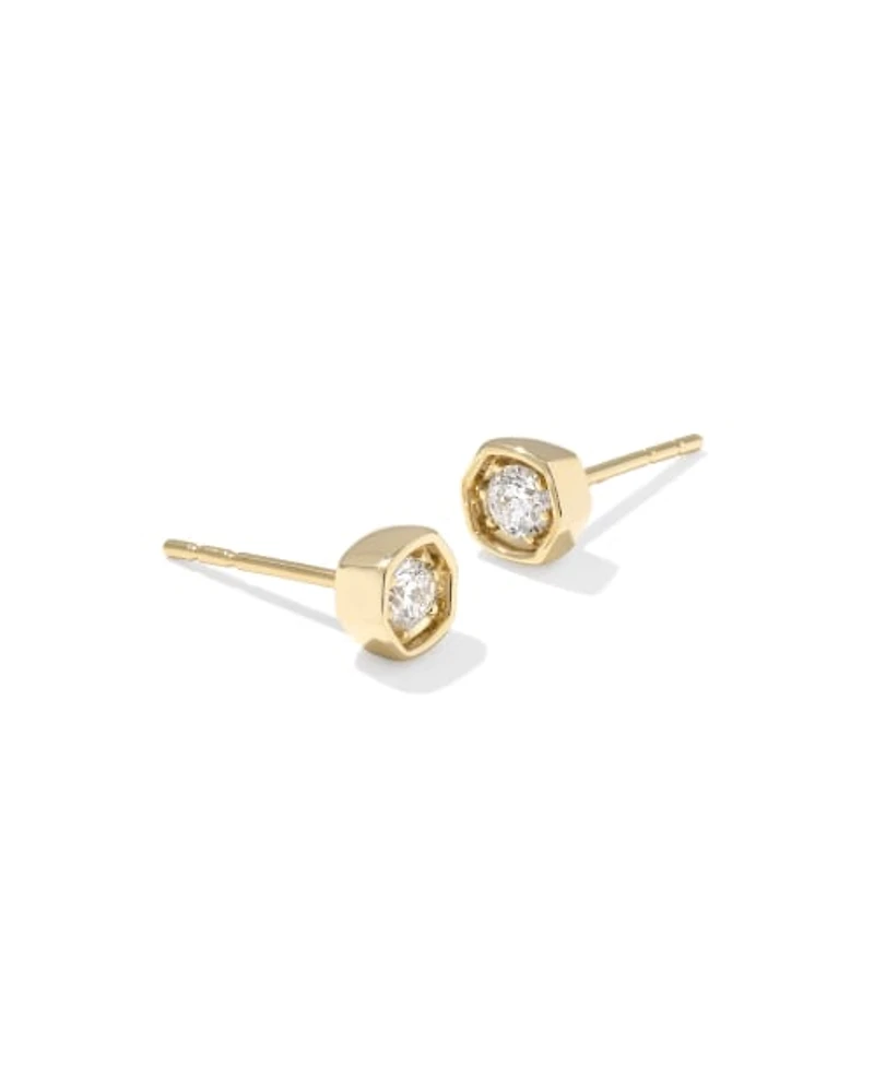 0.2 ct Lab Grown White Diamond Davie 14k Yellow Gold Studs 