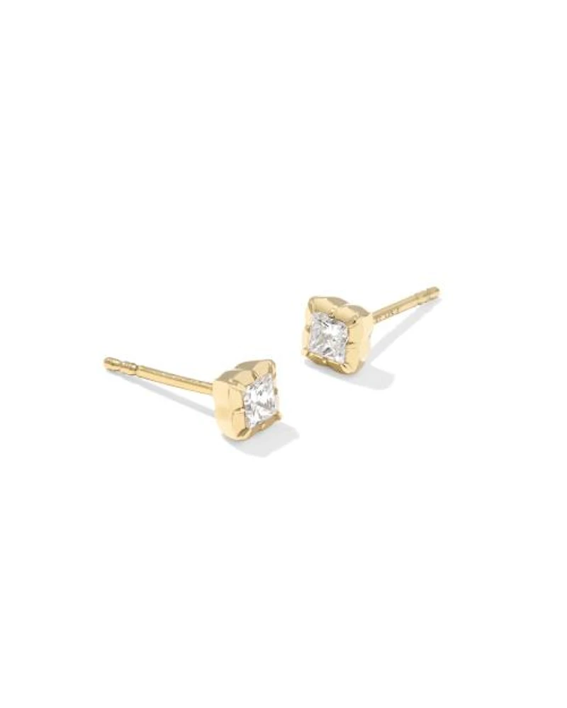 0.27 ct Lab Grown White Diamond Dira 14k Yellow Gold Studs 