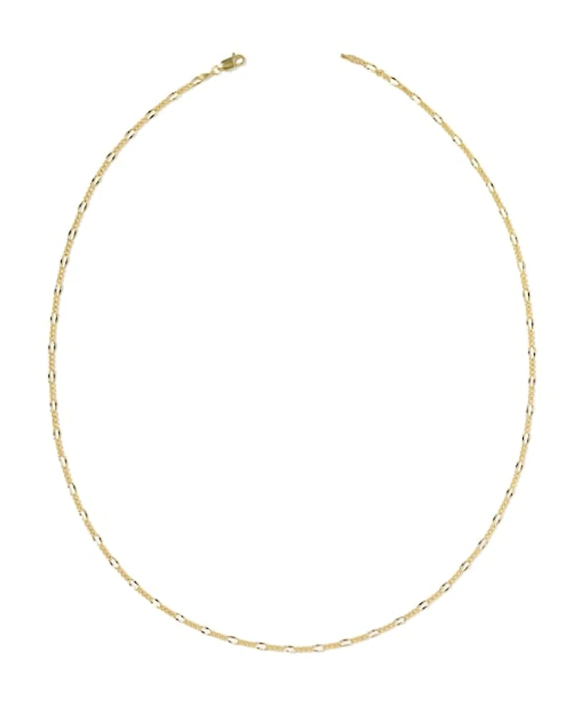 Thin Figaro Oxidized Sterling Silver Chain Necklace