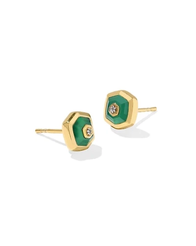Davie 18k Gold Vermeil Stone Stud Earrings