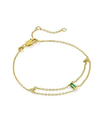 Blythe 18k Gold Vermeil Chain Bracelet White Topaz