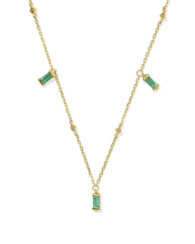 Blythe 18k Gold Vermeil Strand Necklace Green Onyx