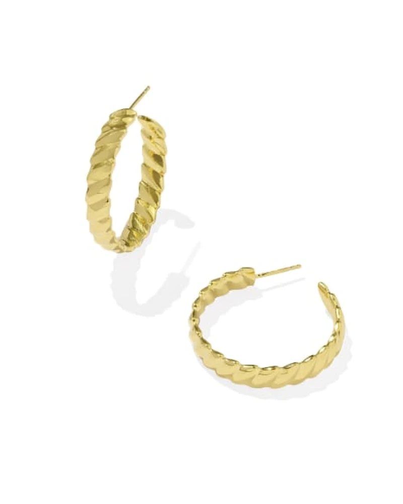Tyler Wide Medium Hoop Earrings Sterling Silver