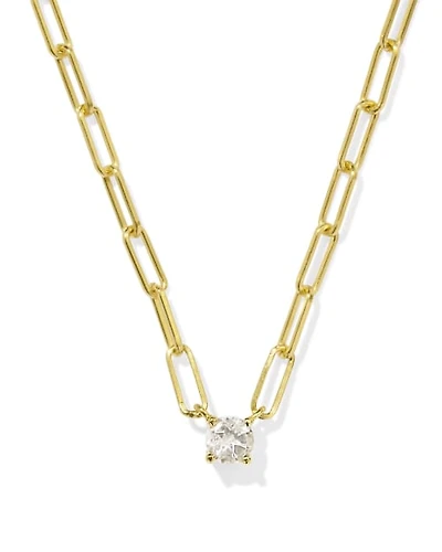 Virginia Sterling Silver Paperclip Necklace White Topaz