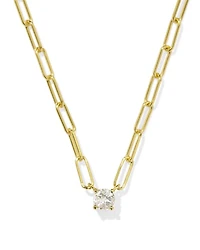 Virginia Sterling Silver Paperclip Necklace White Topaz