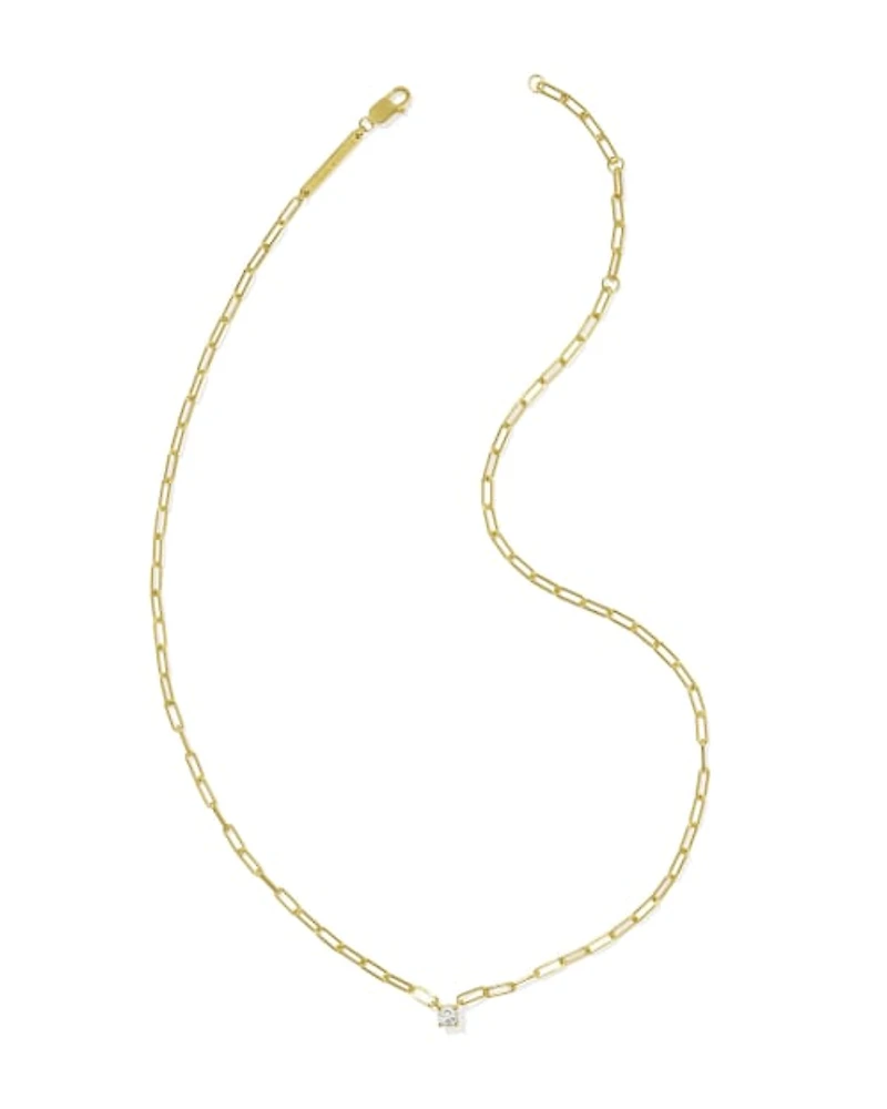 Virginia Sterling Silver Paperclip Necklace White Topaz