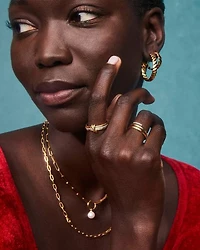 Tyler Wide Medium Hoop Earrings Sterling Silver