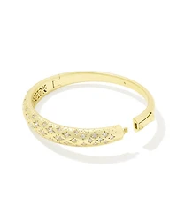 Holland Gold Bangle Bracelet White CZ