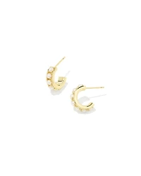 Krista Gold Huggie Earrings Freshwater Cultured Pearl