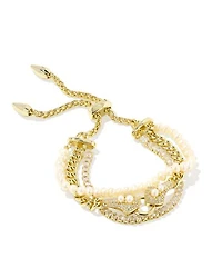Krista Gold Statement Bracelet in White Mix