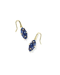 Lindy Rae Lee Gold Drop Earrings Green Crystal