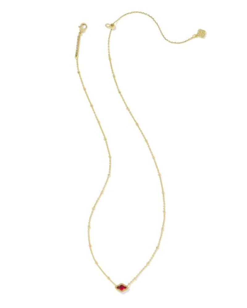 Mini Abbie Gold Satellite Short Pendant Necklace Green Illusion