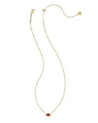 Mini Abbie Gold Satellite Short Pendant Necklace Green Illusion