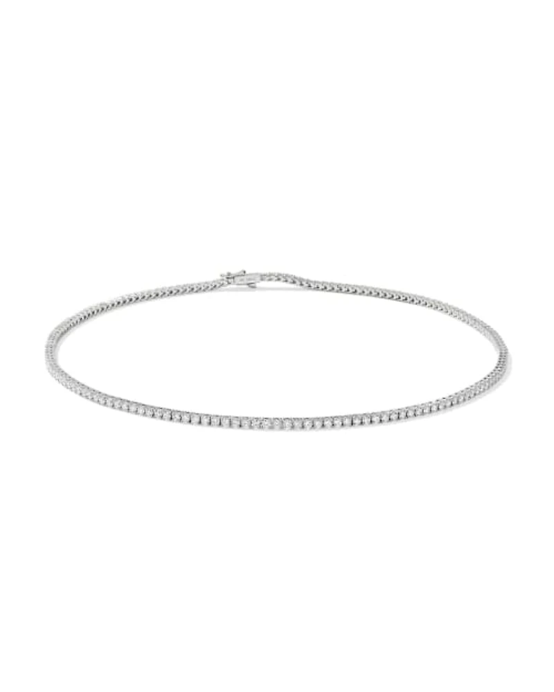 ct Lab Grown White Diamond Tennis Necklace 14k Gold
