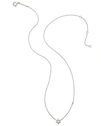 Tiny Star of David 14k Gold Pendant Necklace White Diamond