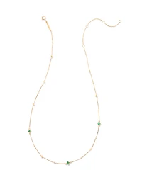 Michelle 14k Yellow Gold Strand Necklace Emerald