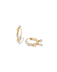0.14 ct Willow 14k Yellow Gold Huggie Earrings in White Diamond