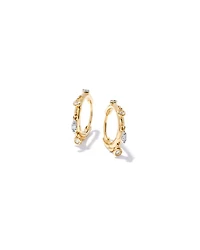 0.14 ct Willow 14k Yellow Gold Huggie Earrings in White Diamond