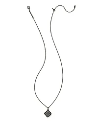 Mallory Gunmetal Pendant Necklace Black Drusy