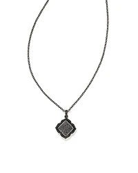 Mallory Gunmetal Pendant Necklace Black Drusy