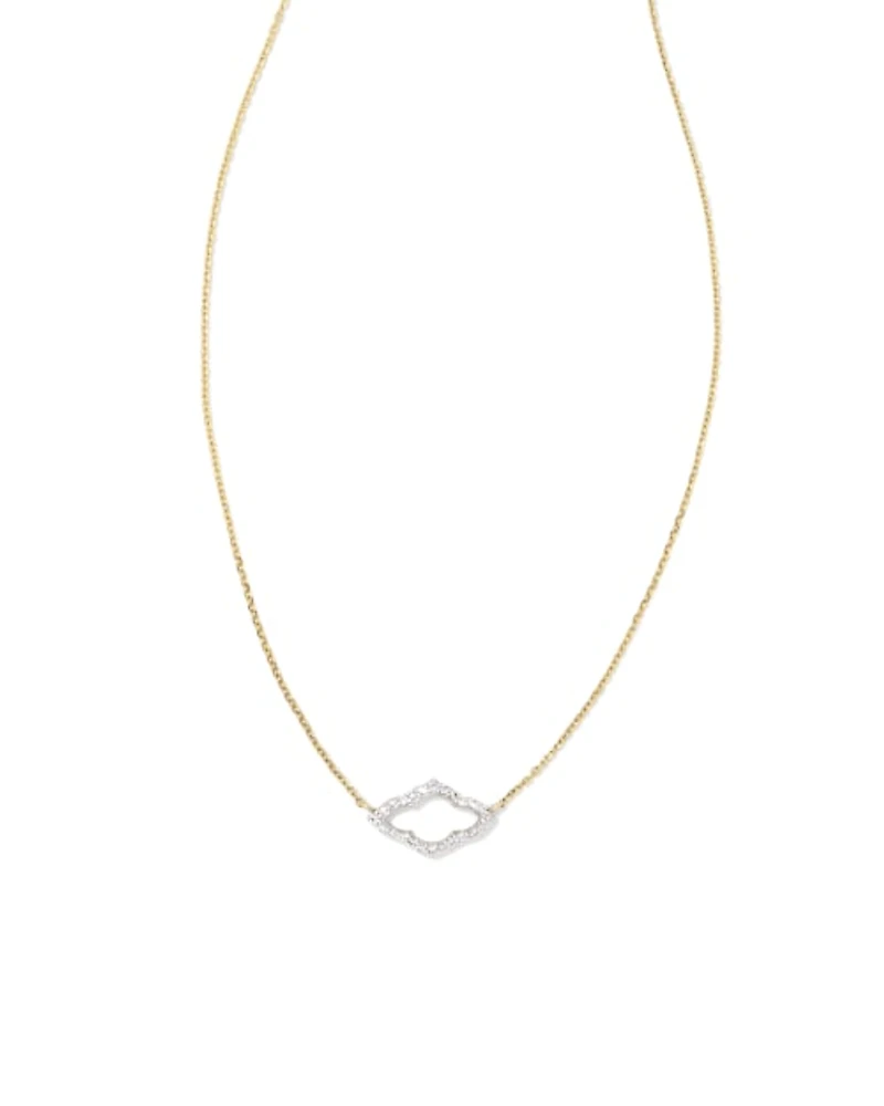 Small Abbie 14k Yellow Gold Pendant Necklace White Diamond