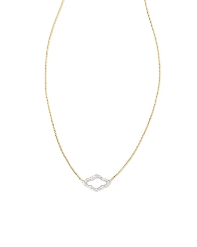 Small Abbie 14k Yellow Gold Pendant Necklace White Diamond