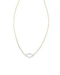 Small Abbie 14k Yellow Gold Pendant Necklace White Diamond