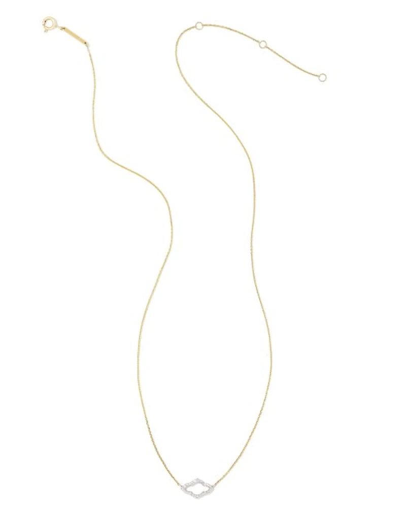 Small Abbie 14k Yellow Gold Pendant Necklace White Diamond