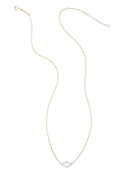 Small Abbie 14k Yellow Gold Pendant Necklace White Diamond