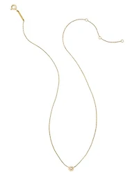 Tiny Flower 14k White Gold Pendant Necklace Diamond