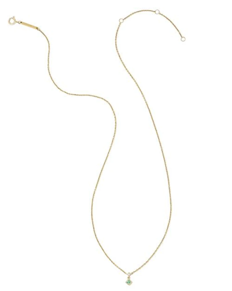 Michelle 14k Yellow Gold Diamond Accent Pendant Necklace in White Diamond