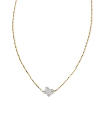 Tiny Texas 14k Yellow Gold Pendant Necklace White Diamond