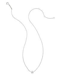 Tiny Star 14k White Gold Pendant Necklace in White Diamond