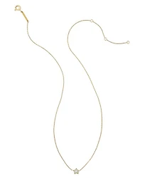Tiny Star 14k Yellow Gold Pendant Necklace in White Diamond