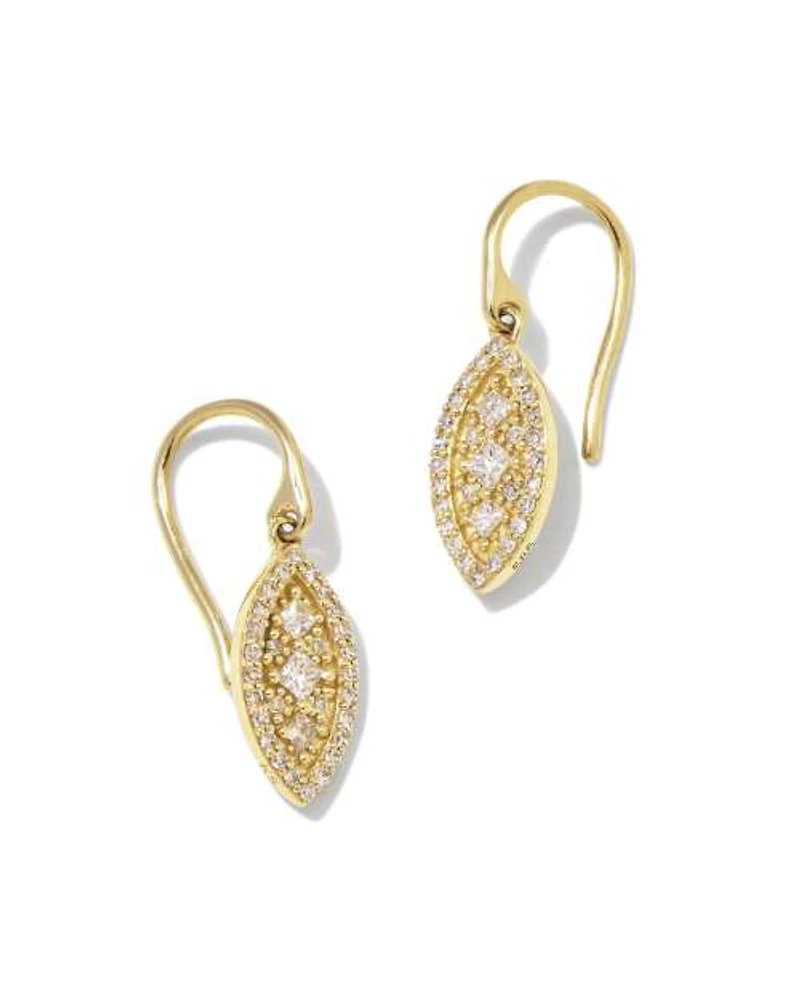 0.3 ct Vivianne 14k Yellow Gold Drop Earrings in White Diamond