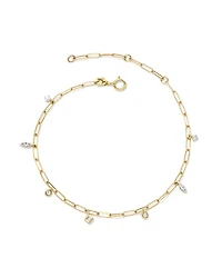 0.11 ct Willow 14k Yellow Gold Delicate Chain Bracelet in White Diamond