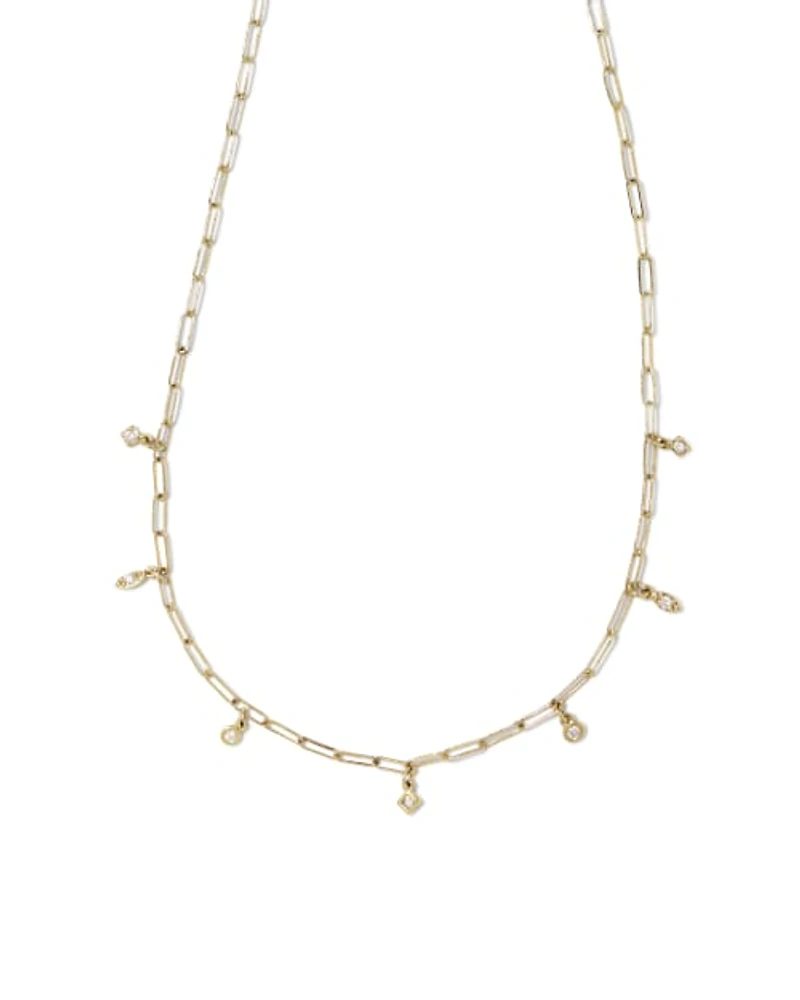 0.11 ct Willow 14k Yellow Gold Strand Necklace in White Diamond
