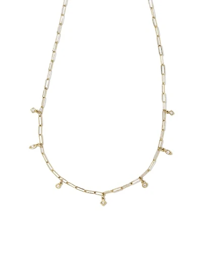 0.11 ct Willow 14k Yellow Gold Strand Necklace in White Diamond