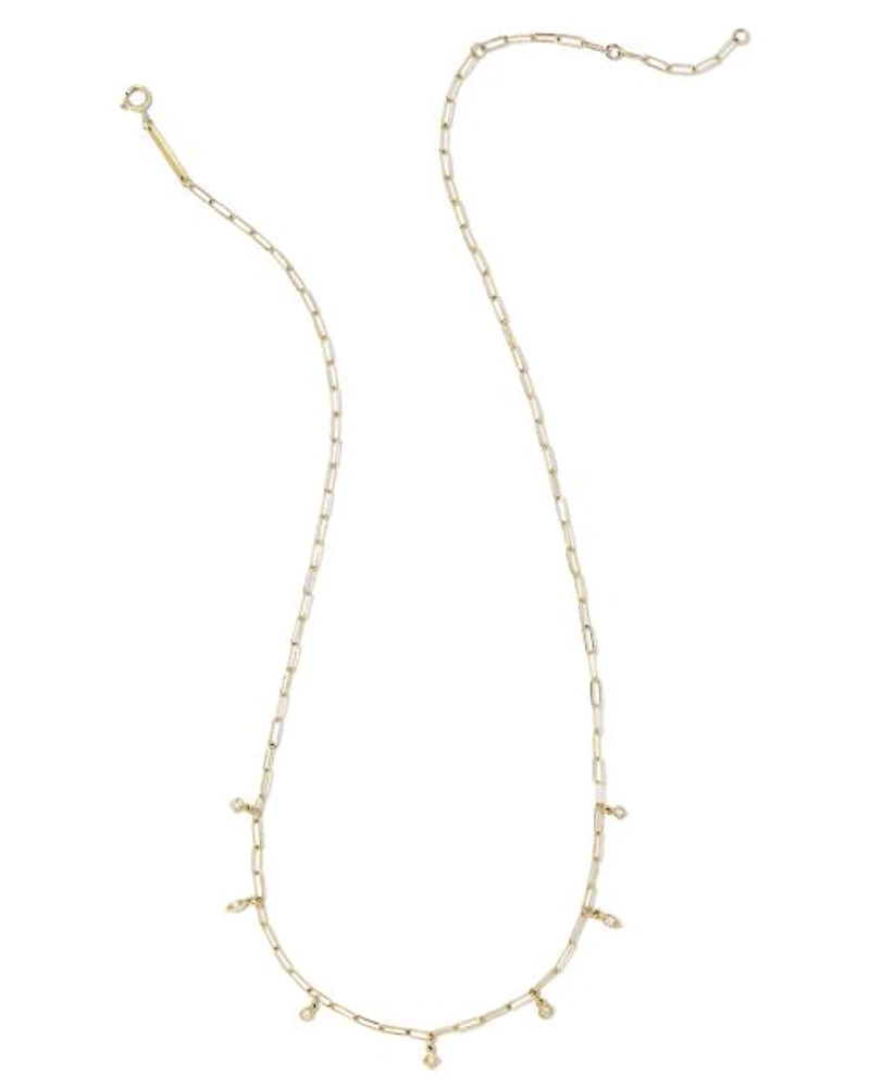 0.11 ct Willow 14k Yellow Gold Strand Necklace in White Diamond
