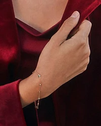 Michelle 14k Yellow Gold Delicate Chain Bracelet Ruby