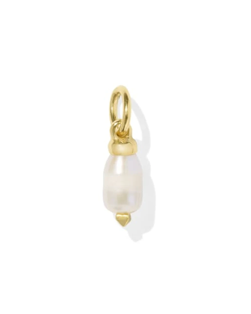 Abigail 18k Gold Vermeil Pearl Accent Charm in Freshwater Cultured Pearl
