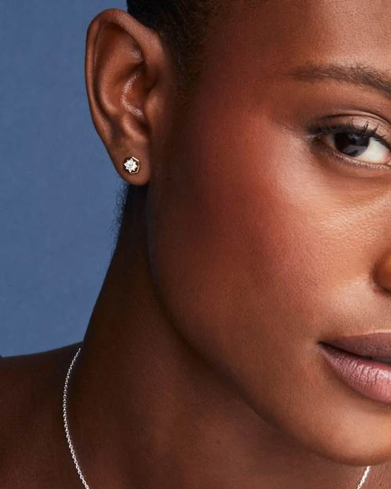 0.32 ct Lab Grown Diamond Davie Star Stud Earrings 18k Yellow Gold Vermeil