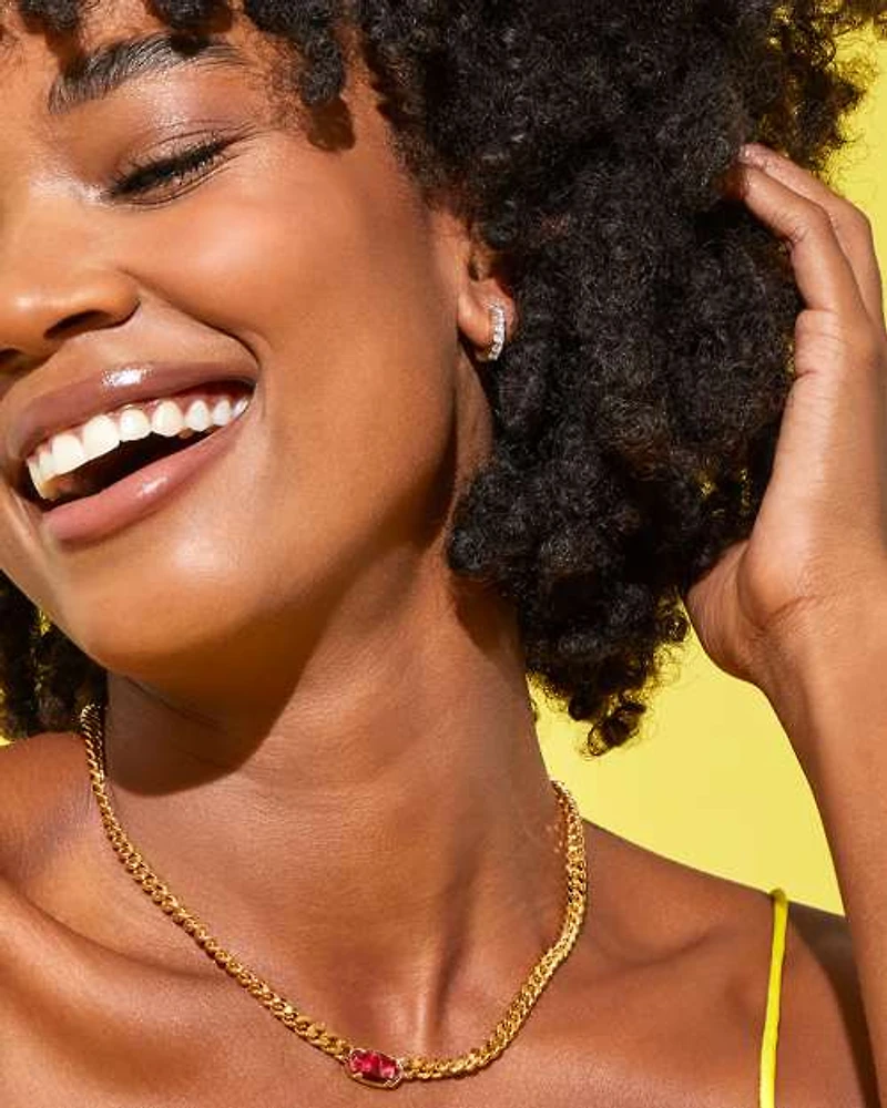 Davie 18k Gold Vermeil Huggie Earrings White Topaz