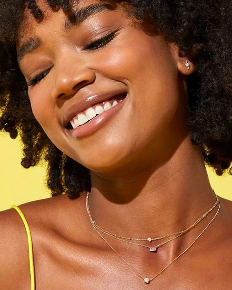 0.15 ct Stella 14k Yellow Gold Pendant Necklace White Diamond