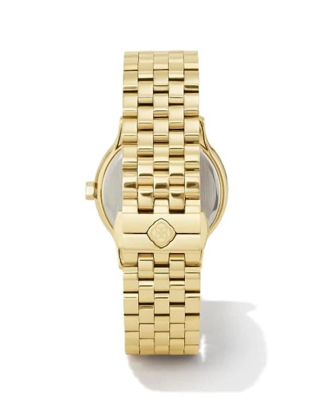 NEW  ✨ Kendra Scott ✨ Alex Gold Tone Stainless Steel 35mm Watch Burgundy Quartz Eye Alex Gold Tone Stainless Steel 35mm Narrow Watch  main image 4