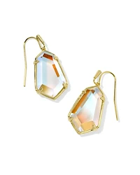 Alexandria Gold Drop Earrings Green Glass