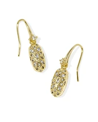 Holland Silver Drop Earrings in White CZ