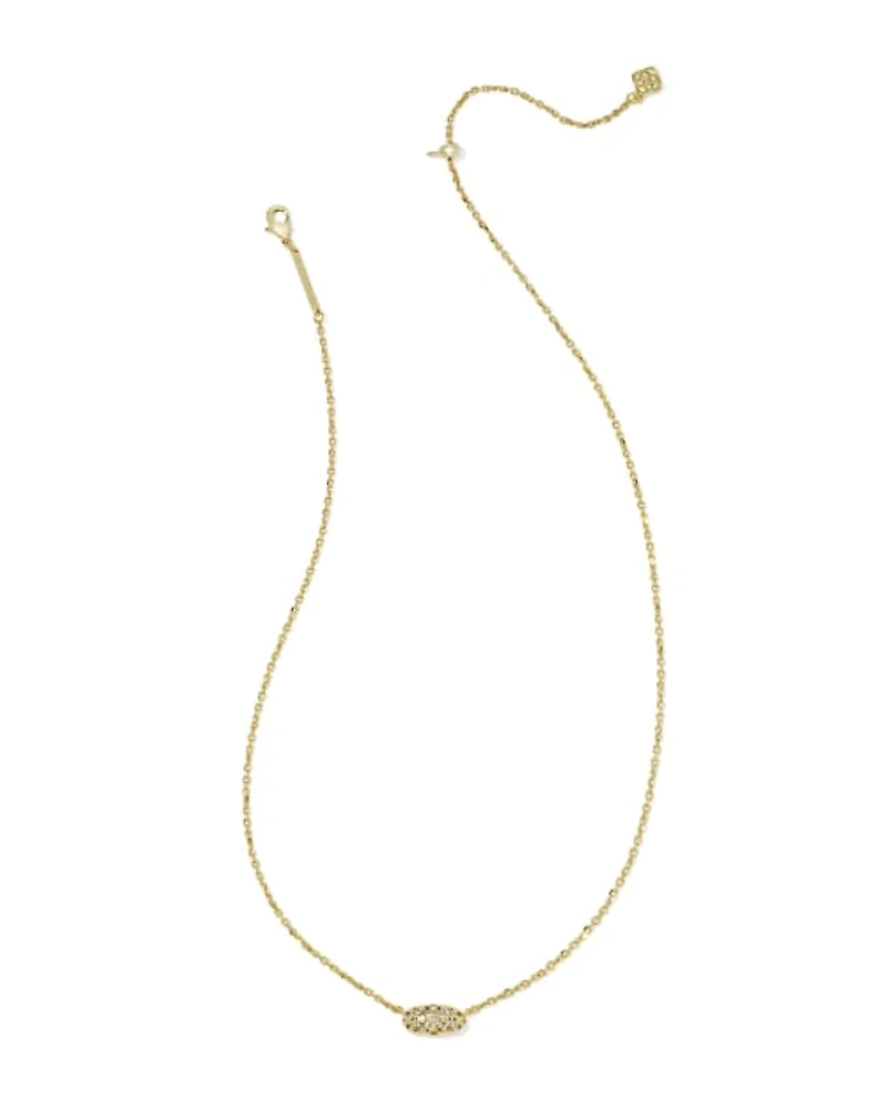 Holland Silver Short Pendant Necklace in White CZ